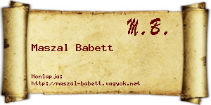 Maszal Babett névjegykártya